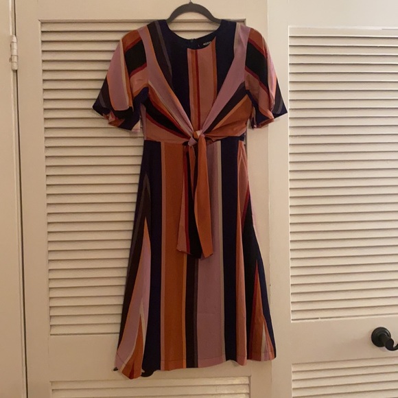 Lulus Holland Lavender Stripe Tie-Front Midi Dress - Picture 7 of 12